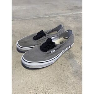 Vans Authentic Shoes Mens Size 13 Gray Canvas Skate Sneakers Black Laces Low Top